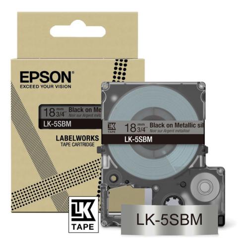 Epson Etiketten schwarz / silber (C53S672094 / LK5SBM)