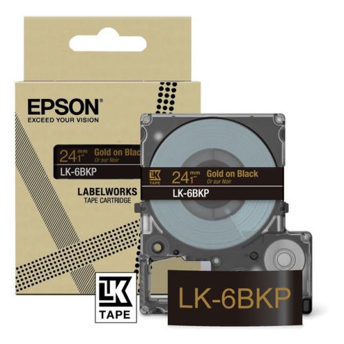 Epson Etiketten schwarz / gold (C53S672096 / LK6BKP)